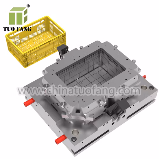 Moldes de cajas usados de inyección de plástico de segunda mano más baratos, moldeo de cajas de facturación, moldes de cajas giratorias plegables de cajas de circulación plegadas
